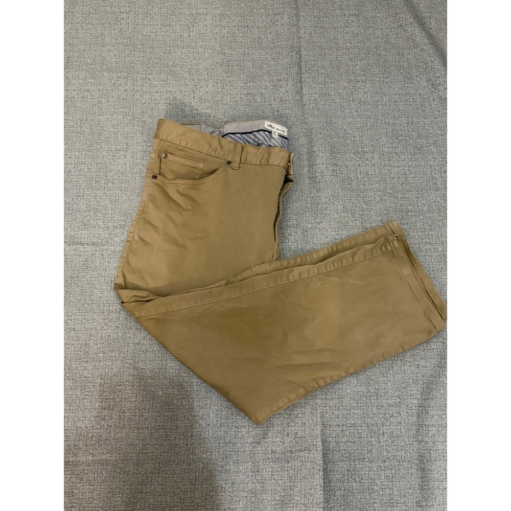 Peter Millar Mens 38 Khaki Tan 5-Pocket Straight Leg Pants Trousers Casual